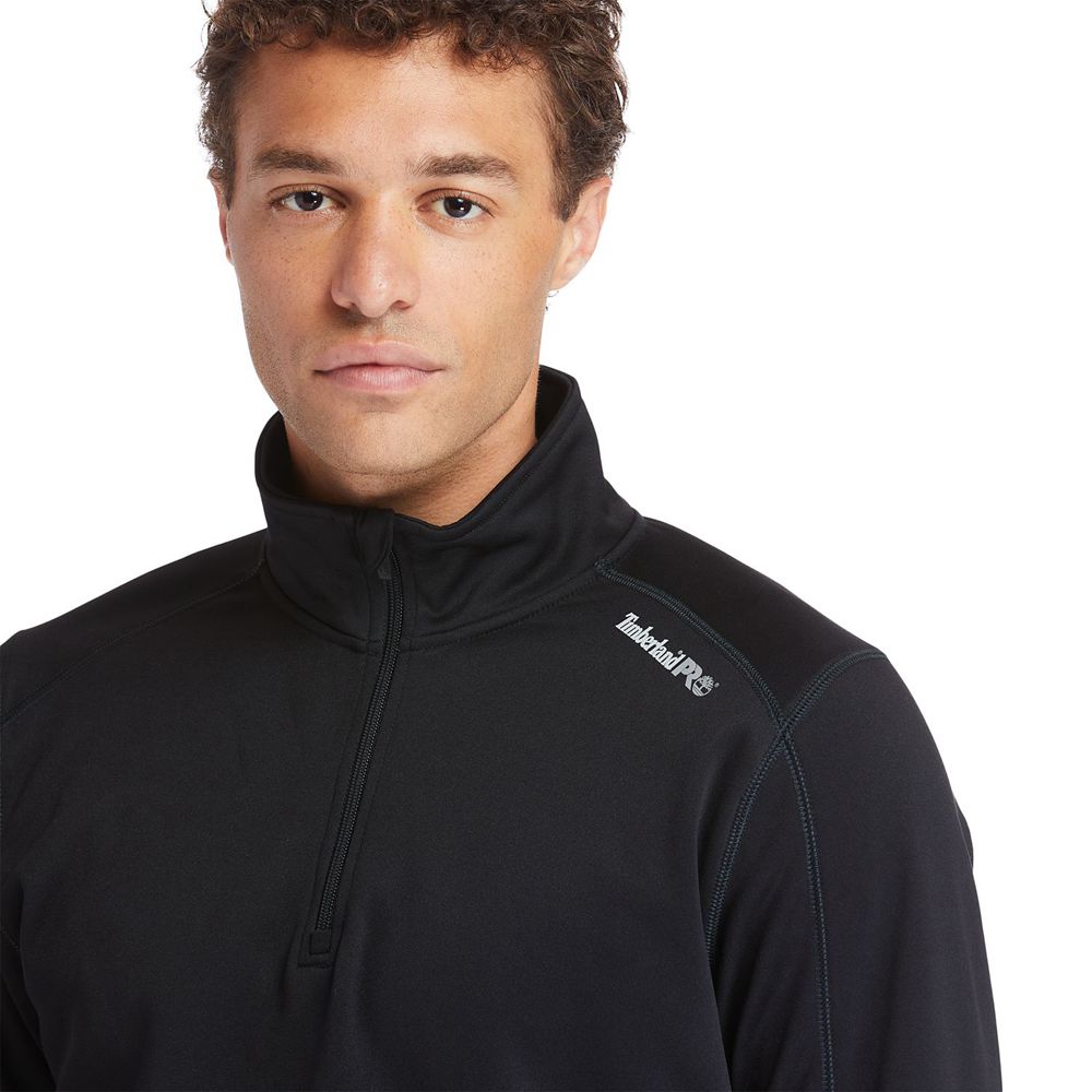 Timberland Mens Sweatshirts PRO® Understory Quarter-Zip Fleece - Black - India DG5762384